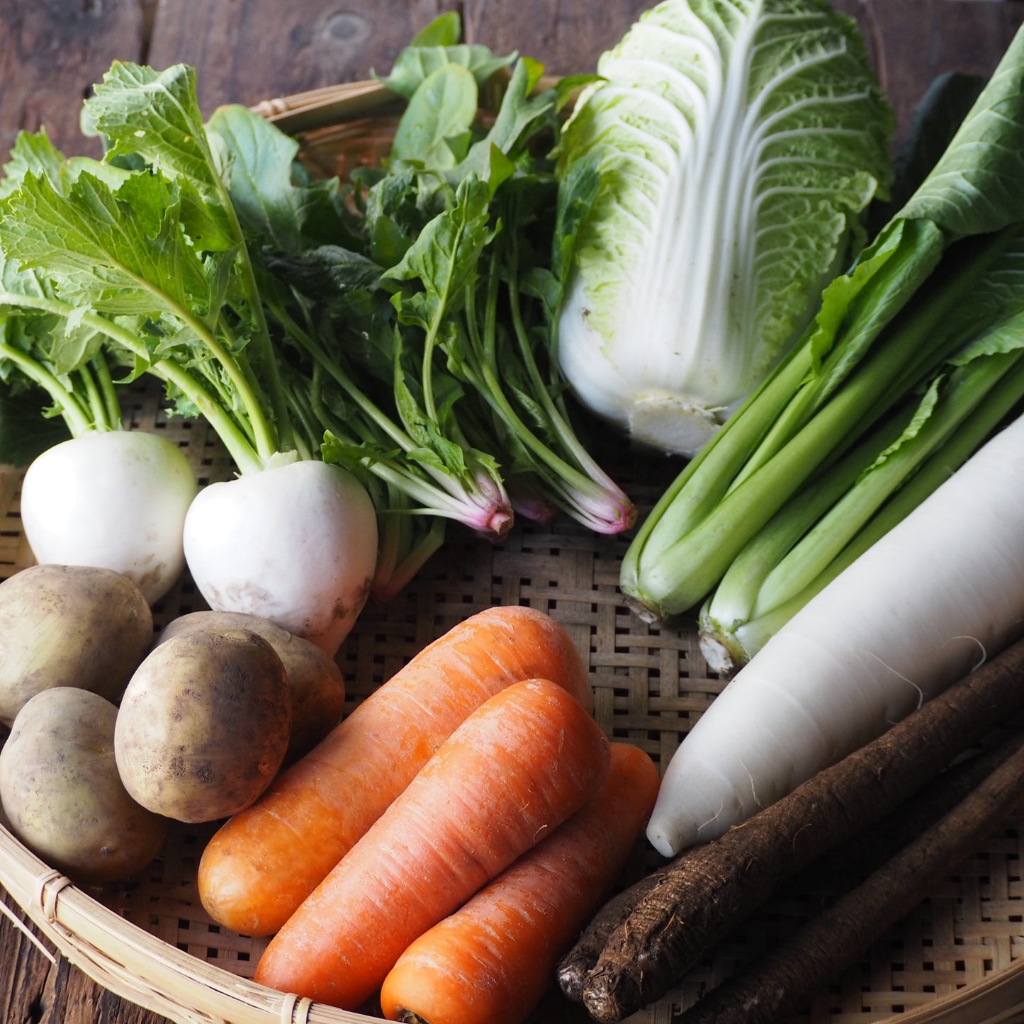 【単品】8品目の自然栽培・有機栽培おまかせベジボックス