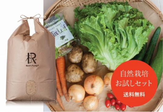 &lt;First-time only, free shipping&gt; *Please enter "trial set" in the coupon code. Trial set of 3kg of Kyushu-grown naturally grown rice and 8 kinds of vegetables 